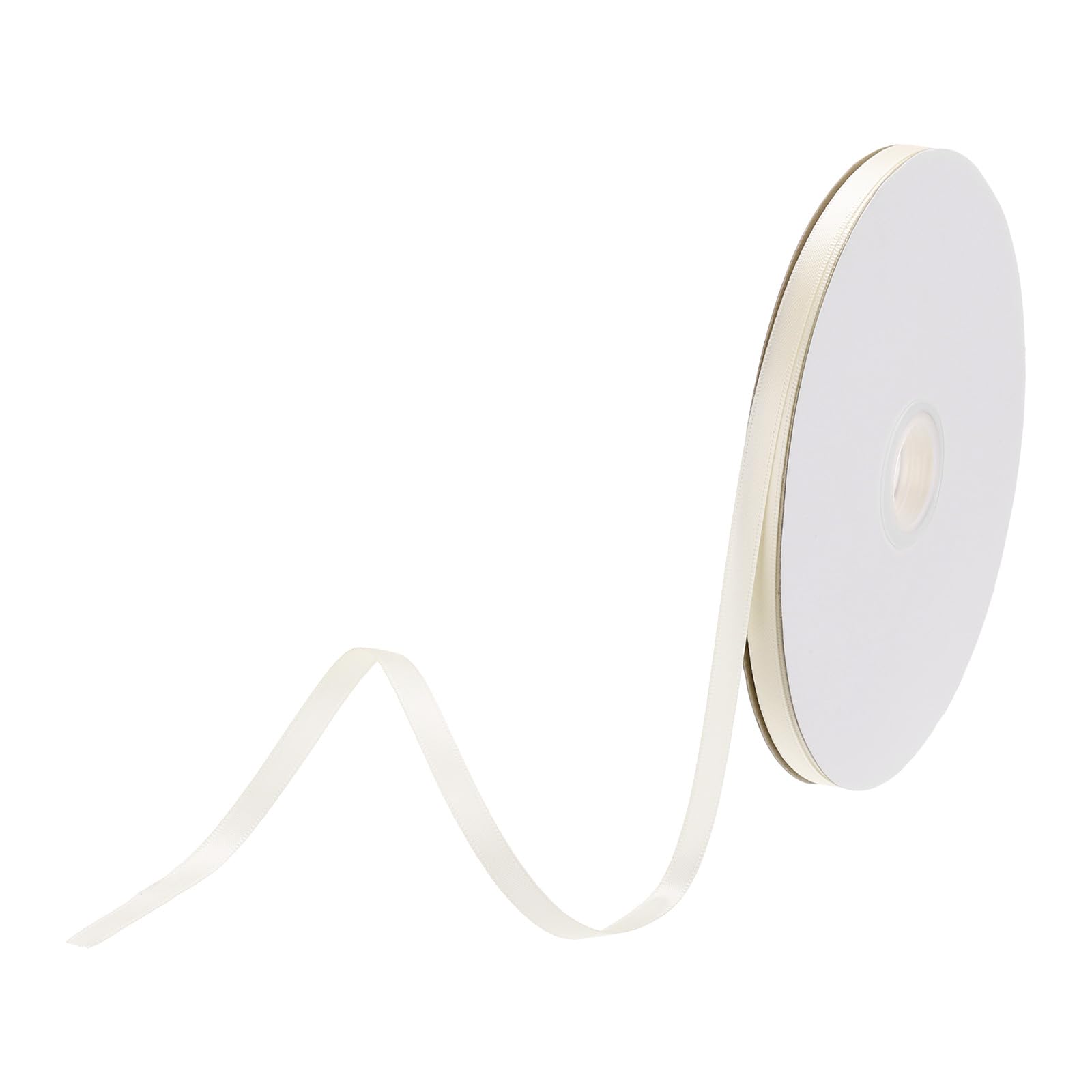 DMiotech 6mm Satin Ribbon 91m/300ft Thin Double Face Fabric Grosgrain Ribbon for Gift Wrapping Floral Hair Flower Bouquet, Cream White