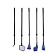Aquarium Fish Tank Clean Set,DULU 5 in 1 Complete Adjustable Kit Fish Net + Rake + Scraper + Fork + Sponge Brush(Blue) (5 in 1)