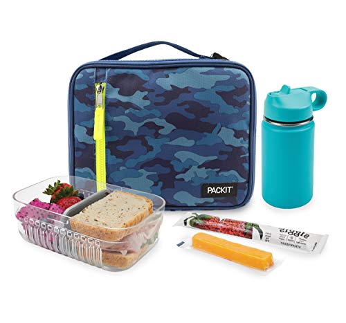 PackIt Freezable Classic Lunch Box, Blue Camo