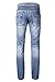 DAVID.ANN Men's Slim Straight Biker Jeans Hiphop Pants,Blue,32