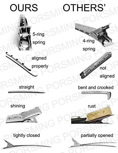 Hair Clips, Hair pins Porsming Metal Hair Clips for Women Alligator Hair Clips for Styling Duck Bill Clips Curl Clips for Girls Hair Accessories Hair Pieces Tools Stainless Steel 3.5 inches Pack of 30