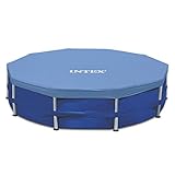 Intex Round Metal Frame Pool Cover, Blue, 15 ft