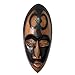 NOVICA Natural Brown and Black Wall Mounted Ghanaian Wood Mask, Beauty and Faith'