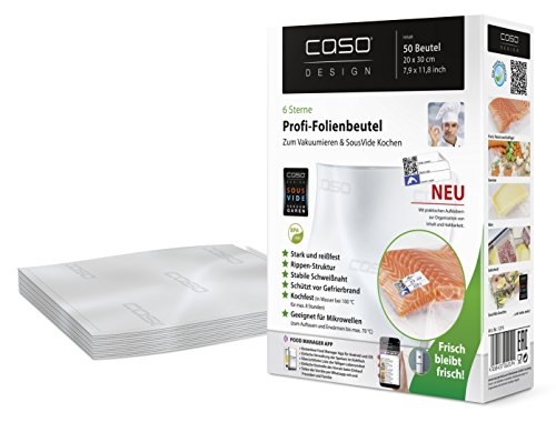 CASO Germany 50-Piece Vacuum Sealer Bag, 6.3 by 9.1-Inch