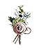 Yokoke Artificial Peony Silk Flower Boutonniere Bouquet Corsage Wristlet Vintage Fake Succulent Plants Pink Peach for Wedding Decor 2 Pcs (Champagne)