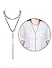 Mudder 4 Pieces Long Chain Black Velvet PU Leather Choker Necklace Stretch Tattoo Tassel Necklaces Set