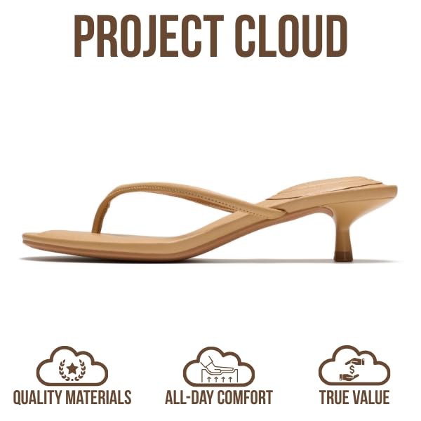 Project Cloud 100% Genuine Leather Kitten Heels for Women Footwear - Memory...