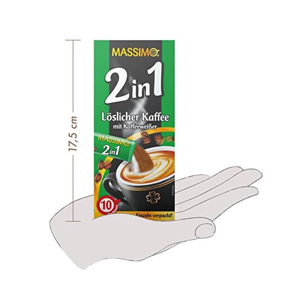 Massimo 2 in 1 Instant Kaffee, Löslicher Kaffee mit Kaffeeweißer, Kaffee Sticks mit löslichem Bohnenkaffee in Sachets… – Bild 5