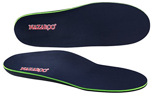 Orthotic Shoe Insoles for Flat Feet by NAZAROO, Plantar Fasciitis Inserts for Foot Pain, Heel Pain and Pronation Relief for Men and Women (US Mens 15-15.5)