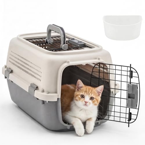 DUMOS 23" Hard-Sided Pet Carrier for Small Dogs & Cats, Airline Approved Travel…