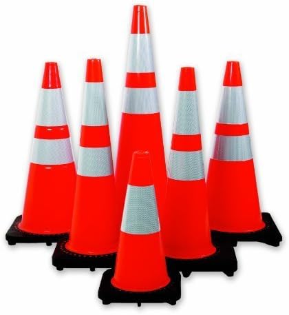 Mutual 17723 Traffic Cone with 10 lbs Plain Finish, 36" Height, Orange by Mutual Industries