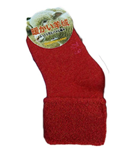 Lovely Annie 3 Pairs Pack Children Cashmere Wool Socks Plain Color 12M-24M (Rose, Orange, Red) - Thumbnail 3
