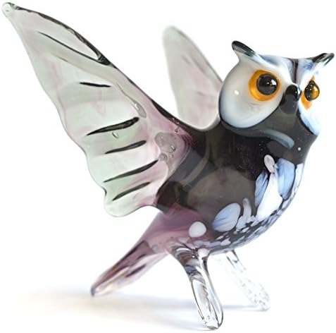 Glass Owl Figurine Owl Figure Glass Bird Figurine Glass Figurine Glass Animal Sculpture Handmade