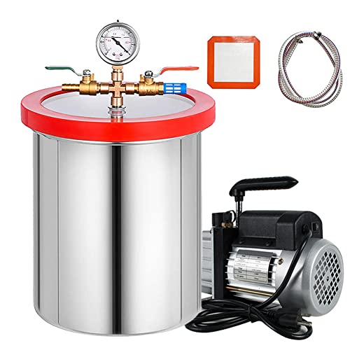 Lolicute 5 Gallon Vacuum Chamber Stainless Steel Vacuum Degassing