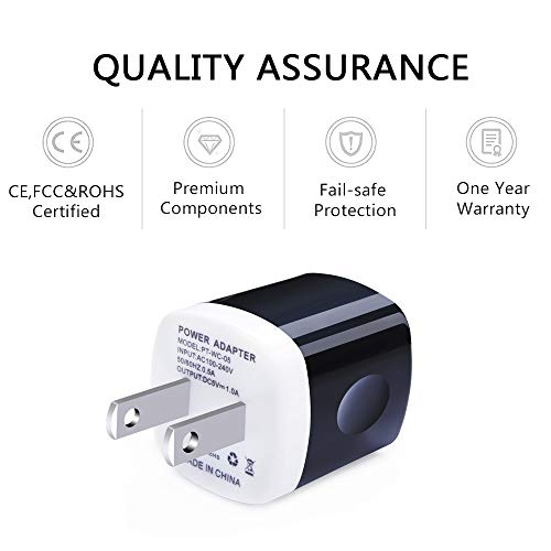 USB Wall Charger, Single Port Charging Box 4Pack Charging Cube Base Station Block Power Adapter Compatible with iPhone Xs/XS Max/XR/X/8/8 Plus/7/6S Plus, Samsung Galaxy S10/S10e S9/S8/Plus S7/S6/Edge