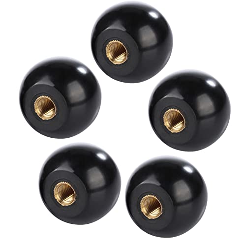 FTVOGUE Bakelite Ball Handle 5Pcs, Fastening Parts Nuts Insulated Black Round Ball Lever Knob M8*32 Machine Tool Replacement Parts