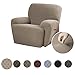 Maytex Pixel Ultra-Soft Stretch Textured Mini Dot 4-Piece Recliner Furniture Cover Slipcover, Sand