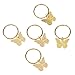 Hotop 50 Pieces Hair Braid Rings Hair Loops Clips Gold Ring Shell Leaves Star Bells Roses Butterfly Bells Pearl Pendant Rings Set, Gold