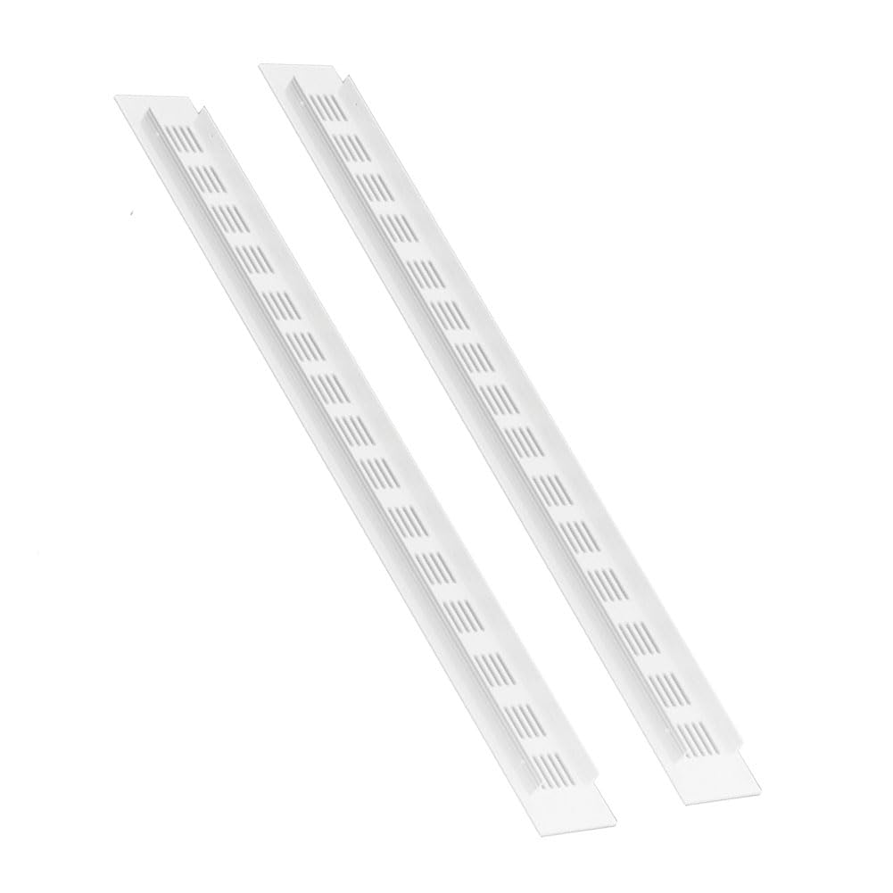 2 Pcs White Air Vent Grille Cover 600mm x 50mm Aluminum Alloy Kitchen Air Vent Cover Cupboard Vents 24 x 2 Inch Fridge Vent Louvred Wall Vent Grille Ventilation Cover