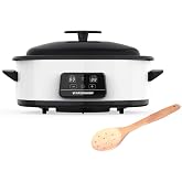 VITASUNHOW 6Qt Hot Stone Warmer | Adjustable 120-140&deg;F, enamel-coated pot, holds 30-40 stones, auto shut-off, portable carry case, for spa, salon