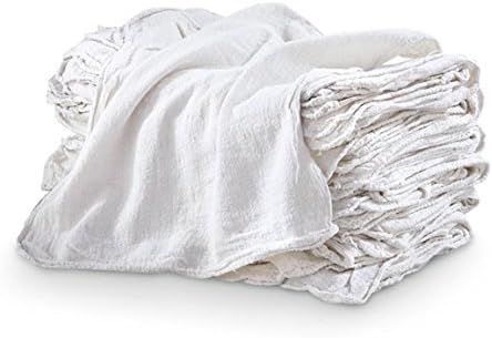 American Terry Mills Cotton Auto-Mechanic Detailing Shop Towel-Rags, Commercial &amp; Industrial Grade, White, 2500 Piece