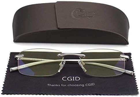 CGID Unisex Lightweight Rimless Frameless Rectangle Reading - Main Image
