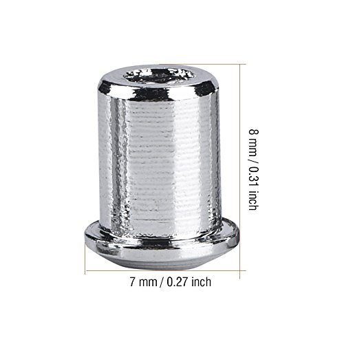 Electric Guitar Bassmounting Ferrules, 6pcs Solid Durable Metal Material with Hole Bridge Strong Vibrate Sound for Electric Guitar Instrument Lovers(#1)