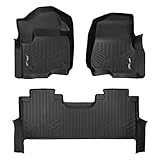 MAXLINER Floor Mats 2 Row Liner Set Black for 2017-2018 Ford F-250/F-350 Super Duty Crew Cab with 1st Row Bench Seat