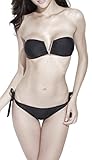 Strapless Bandeau Bikini Two Triangles Bathing Swim suit