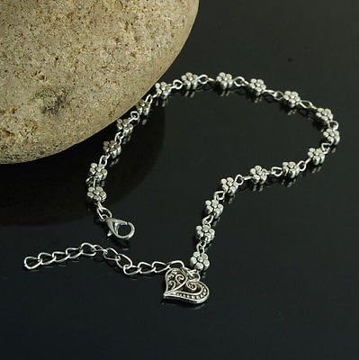 Vinatge New Charm Tibetan Silver Plated Daisy Chain Flower Anklet/Ankle Bracelet
