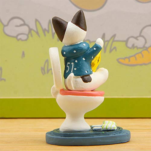 image for VT BigHome 1pc Kitten Sitting Toilet Miniature Figurine Cartoon Cat Fi