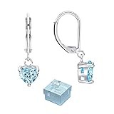 Buyless Fashion Hypoallergenic Surgical Steel Leverback Earring with Dangle Heart CZ Stud-EDGHRTAQU