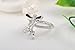 Suyi White Gold Plated Alloy Two Dragonflies Ring with Austrian Crystal 8