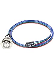 XMSJSIY Chassis Switch Host Metal Button, Computer Host Switch Cable PC Case LED Power Button ATX Supply On/Off for DIY Computer Switch 60cm - 1pcs (16mm)