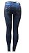 X6O Ladies Dark Blue Denim Jeans Distressed Stretch Ripped Destroy Skinny Pants