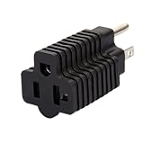 Nema 5-15P to 5-15R+5-20R AC Adapter, Vellcon Nema 5-15P to 5-15R, Nema 5-15P to 5-20R Power Adapter, USA 3Pin Male to Female AC Adapter, Black Color
