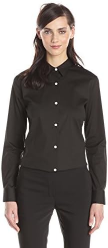 Amazon Theoryレディースtenia Luxeコットンボタンダウンシャツ シャツ ブラウス 通販
