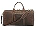 Polare Leather Duffle Weekend Travel Bag For Men With Full Grain Cowhide Leather 23.2'' Duffel Bag (Large-Brown(23.2