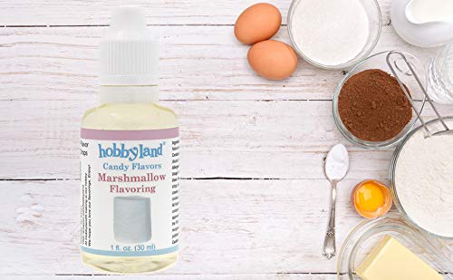Hobbyland Candy Flavors (Marshmallow Flavoring, 1 Fl Oz), Marshmallow Concentrated Flavor Drops
