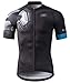 RION Cycling Jersey Men Short Sleeve Cycling Fit Lightweight Fabric Moisture Wicking,Cycling Shirt with 3 Back Pockets