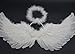 W Fashion shop Children Show Angel Feathered Wings White Angel Wings & Headband Halo