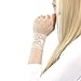 Set of 4- Short Lace Wrist Cuff Stretch Bracelets (Glitter Lace Cuffs- Pink/Gold/White/Silver)