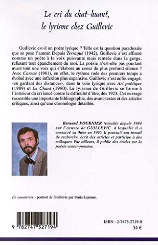 Cri Du Chat Huant Le Lyrisme Chez Guillevic Le French Edition Fournier Bernard Amazon Com Books