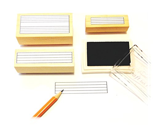 Music Staff Rubber Stamp Gift Pack. (3 Useful Rubber Stamps and Black Stamp Pad)