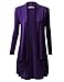 URBANCLEO Womens Basic Hi-Lo Open Front Long Cardigan Plum, 2XL