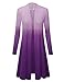 WSK1079 Womens Ombre Open Front Long Cardigan XXXL Purple