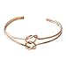 SENFAI High Polished Brand Design Kpop New Fashion Knotted Cuff Bracelet Bangle for Women Summer Jewelry (rose gold)