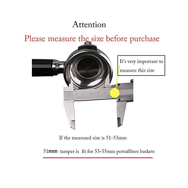 omgogo Edelstahl Kaffee Tamper 51 mm Barista Espresso Boden Coffee Bean Press – Bild 5