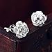 Women Elegant Flower Ear Stud 925 Sterling Silver Color Sakura Earrings