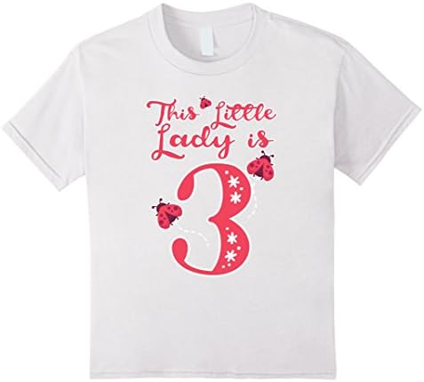 Kids This Little Lady Is 3 Ladybug Shirt 8 White